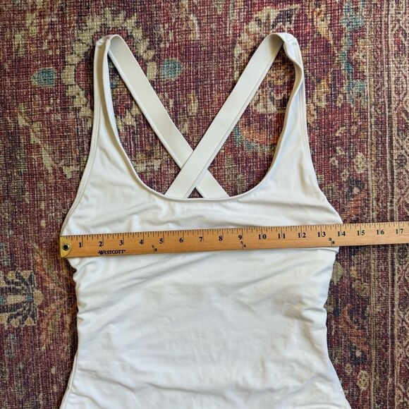 Andie Women’s Large White Cross-Back Tulum One Piece Swimsuit - Picture 3 of 10